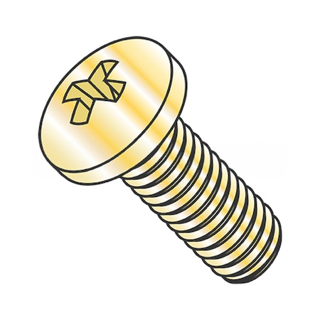 Usa Industrials #10-32 x 5/16 in Phillips Pan Machine Screw, Yellow Cadmium Steel BULK-SCRW-2205